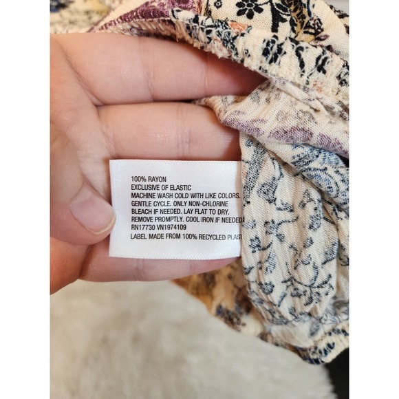 Knox Rose Women's Multicolor Paisley Boho Faux Wrap Long Sleeve Blouse Size L - Picture 4 of 6